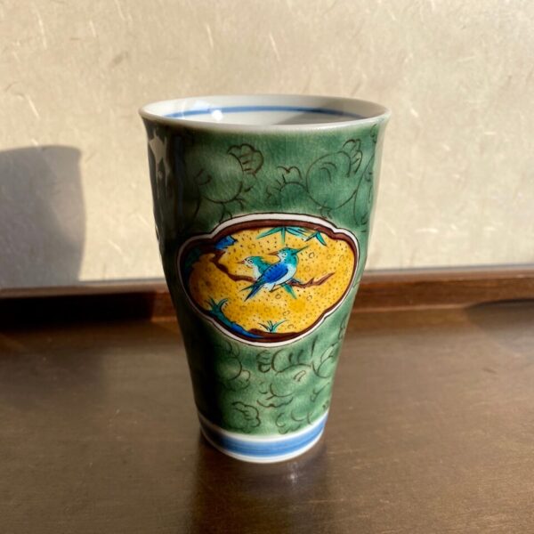 Handcrafted Kutani Cup — Aode Kokutani — Bunkichi Kiln (Green Ver.)